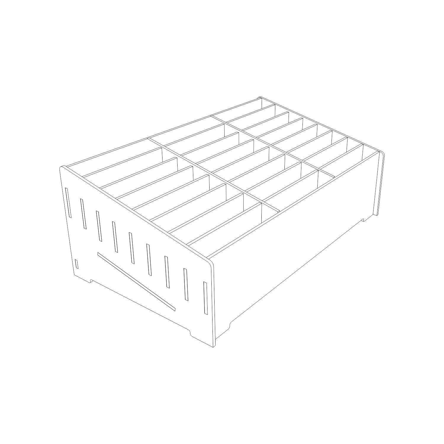 Vetor para CNC Laser - Organizador 24 Celulares - em MDF 03mm - Imagem 4