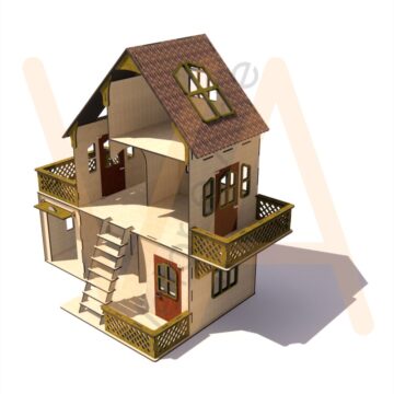 Vetor para CNC Laser - Casinha de Boneca, Helena - em MDF 03mm - Imagem 2