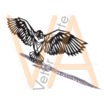 Vetor para CNC Laser - Quadro Low-Poly – Envergadura Da Águia - em MDF 03mm