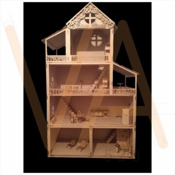 Vetor para CNC - Casinha Victória Polly 4 andares