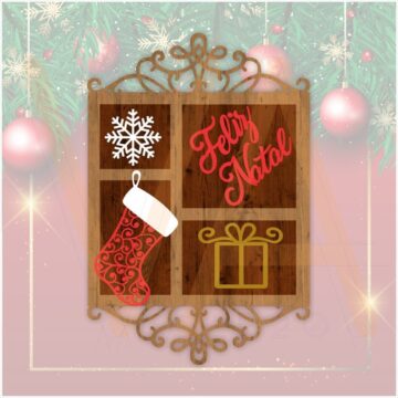 Vetor para CNC - Guirlanda Janela de Natal