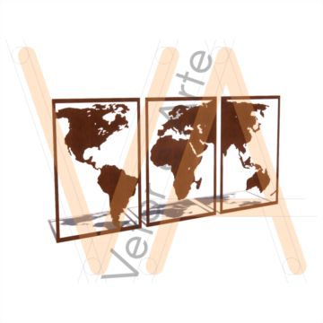 Trio de Quadros – Mapa Mundi