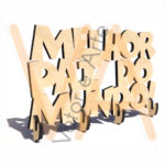 Vetor para CNC Laser - Porta Chaves Melhor Pai - em MDF 06mm