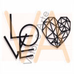 Vetor para CNC Laser - Quadro Low-Poly – My Love - em MDF 03mm