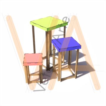 Trio de Mesas Decorativas - Quadradas