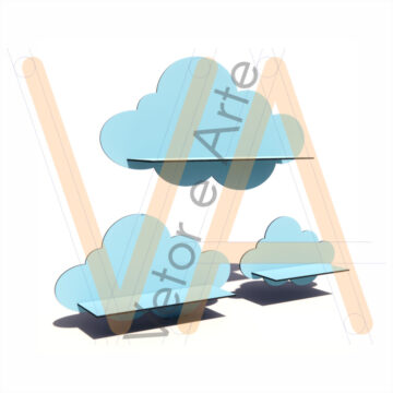 Trio Nuvens Decorativas