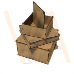 Vetor para CNC Laser - Trio de Caixas Tampa de Encaixe - em MDF 03mm