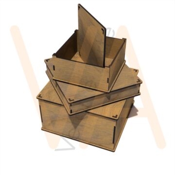 Vetor para CNC Laser - Trio de Caixas Tampa de Encaixe - em MDF 03mm