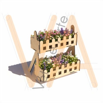 Vetor para CNC Laser - Expositor Jardineira - em MDF 03mm - Imagem 2
