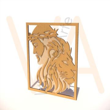 Vetor para CNC Laser - Quadro – Leão / Jesus - em MDF 03mm