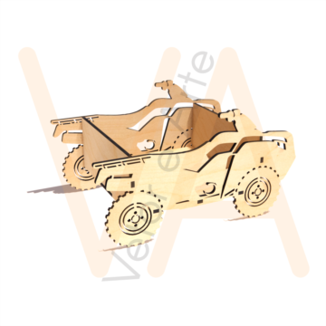 Vetor para CNC Laser - Cachepo Quadriciclo - em MDF 03mm