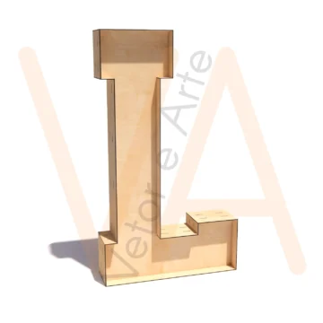 Vetor para CNC Laser - Letra L – 99 cm - em MDF 02,7mm