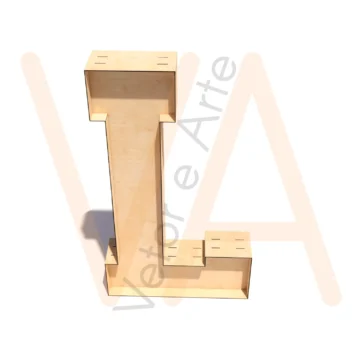 Vetor para CNC Laser - Letra L – 99 cm - em MDF 02,7mm - Imagem 2