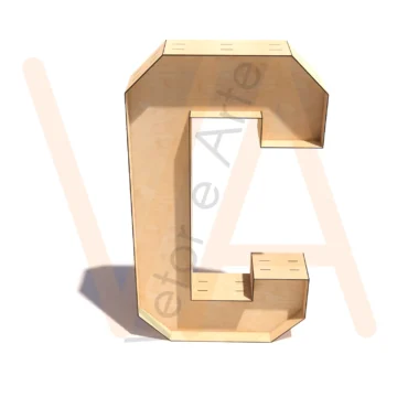 Vetor para CNC Laser - Letra C – 99cm - em MDF 02,7mm - Imagem 2