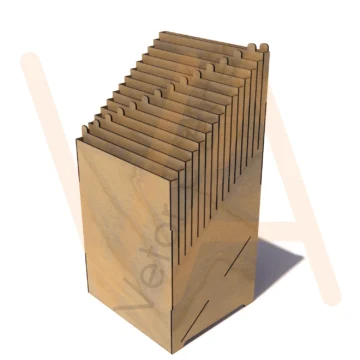 Vetor para CNC Laser - Organizador de Folhas A4 – Pedidos - em MDF 02,5mm - Imagem 2