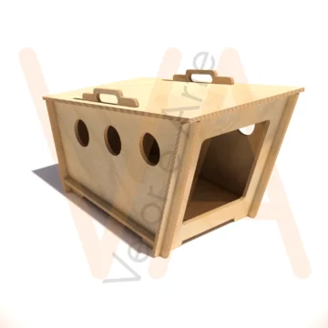 Vetor para Router CNC - Casinha de Cachorro – Eros – M - em Compensado Naval 12mm - Imagem 2