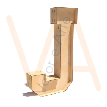 Vetor para CNC Laser - Letra J – 99cm - em MDF 02,7mm