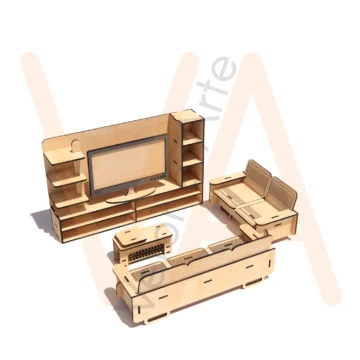 Vetor para CNC Laser - Sala da Barbie - em MDF 03mm - Imagem 2