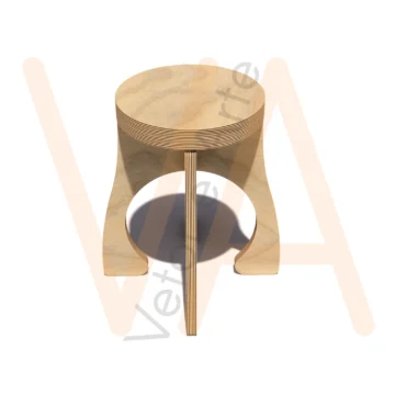 Vetor para Router CNC - Banco Mochinho – 18mm - em Compensado Naval 18mm - Imagem 2