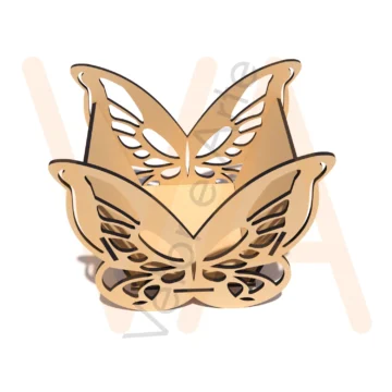 Vetor para CNC Laser - Cestinha Borboleta - em MDF 03mm