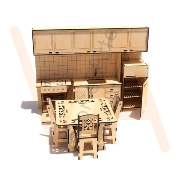 Vetor para CNC Laser - Cozinha da Barbie - em MDF 03mm - Imagem 2