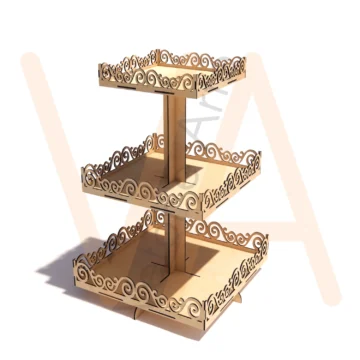 Vetor para CNC Laser - Torre Arabesco Quadrado - em MDF 02,8mm