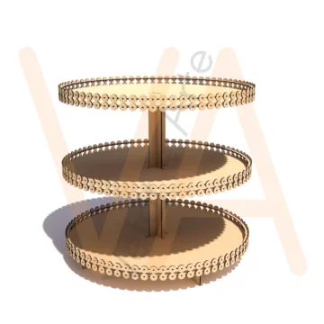 Vetor para CNC Laser - Torre Bandeja Pérola - em MDF 03mm - Imagem 2