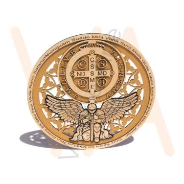 Vetor para CNC Laser - Medalha Religiosa - em MDF 03mm - Imagem 2
