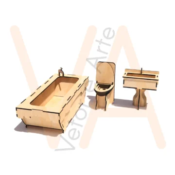 Vetor para CNC Laser - Banheiro da Barbie - em MDF 03mm