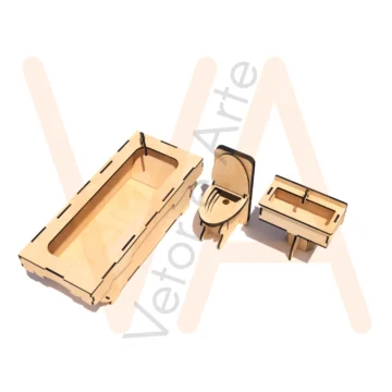 Vetor para CNC Laser - Banheiro da Barbie - em MDF 03mm - Imagem 2