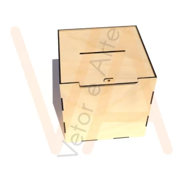 Vetor para CNC Laser - Caixa Urna 20×20 - em MDF 03mm - Imagem 2