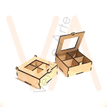 Vetor para CNC Laser - Caixinha com Visor e Trava
