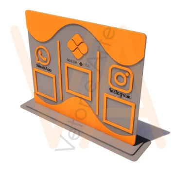 Vetor para CNC Laser - Placa Whats, Pix e Insta - em Acrilico 03mm - Imagem 2