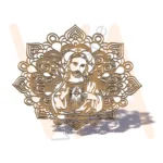 Vetor para CNC Laser - Mandala – Coração de Jesus - em MDF 03mm