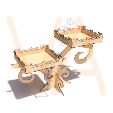 Vetor para CNC Laser - Porta Bandejas Festas - em MDF 03mm