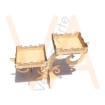 Vetor para CNC Laser - Porta Bandejas Festas - em MDF 03mm - Imagem 2