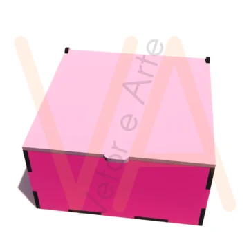 Vetor para CNC Laser - Caixa 8x8x4 em 2mm - em Acrilico 02mm - Imagem 2