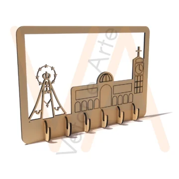 Vetor para CNC Laser - Porta Chaves – Aparecida - em MDF 03mm - Imagem 2
