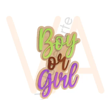 Vetor para CNC Laser - Boy Or Girl - em MDF 03mm - Imagem 2