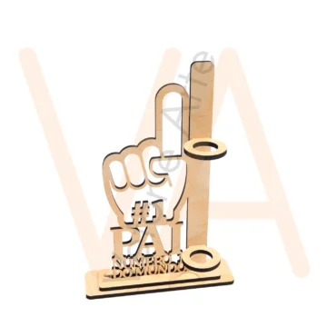 Vetor para CNC Laser - Porta Caneta Pai Nº1 (2,5mm) - em MDF 02,5mm - Imagem 2