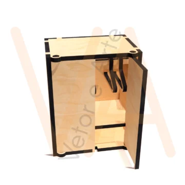 Vetor para CNC Laser - Miniatura Roupeiro Solteiro - em MDF 03mm - Imagem 2