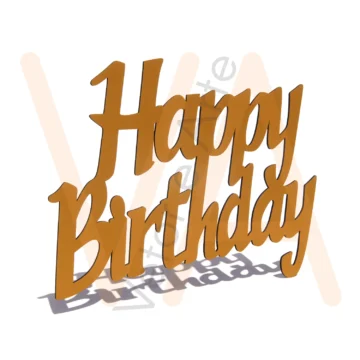 Vetor para CNC Laser - Quadro Happy Birthday - em MDF 03mm