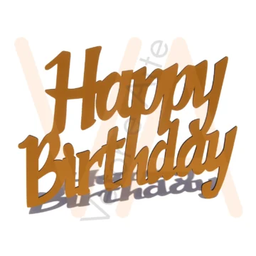 Vetor para CNC Laser - Quadro Happy Birthday - em MDF 03mm - Imagem 2