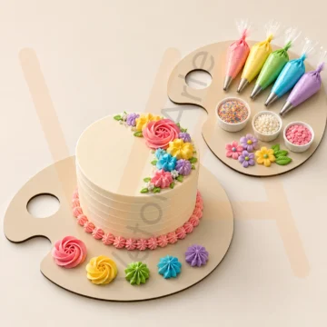 Vetor para CNC Laser - Cake Board Paleta de Pintar - em MDF 03mm