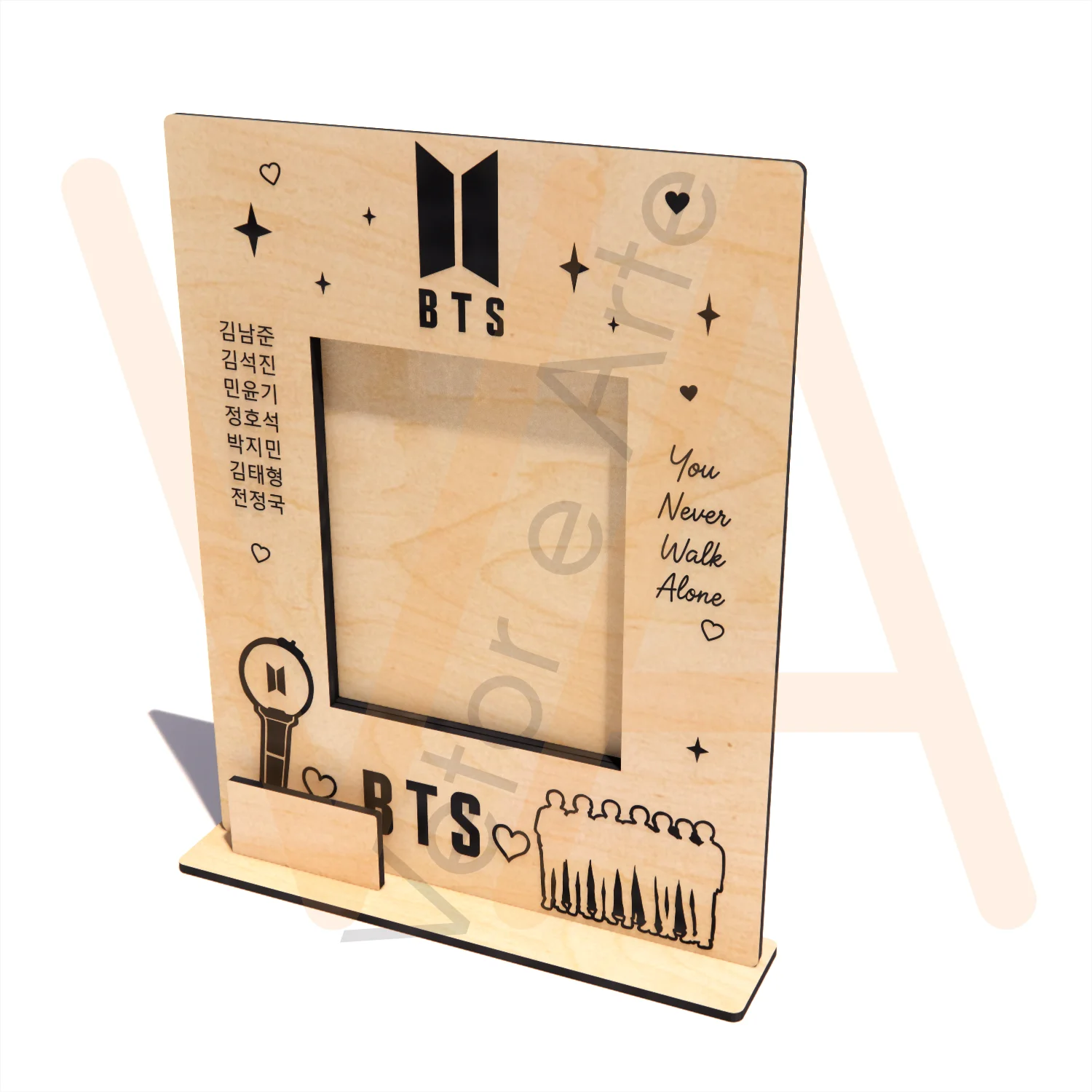 Vetor para CNC Laser - Retrato BTS - em MDF 03mm - Imagem 3