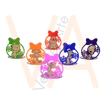 Vetor para CNC Laser - Bolinhas de Natal – Simples – Emoções - em MDF 03mm - Imagem 2