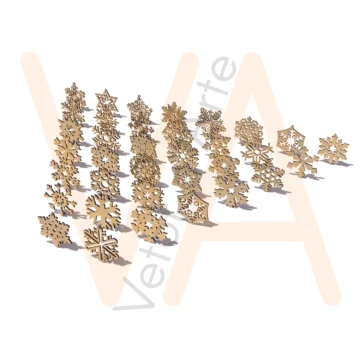Vetor para CNC Laser - Bolinhas de Natal – Simples – Flocos de Neve - em MDF 03mm - Imagem 2