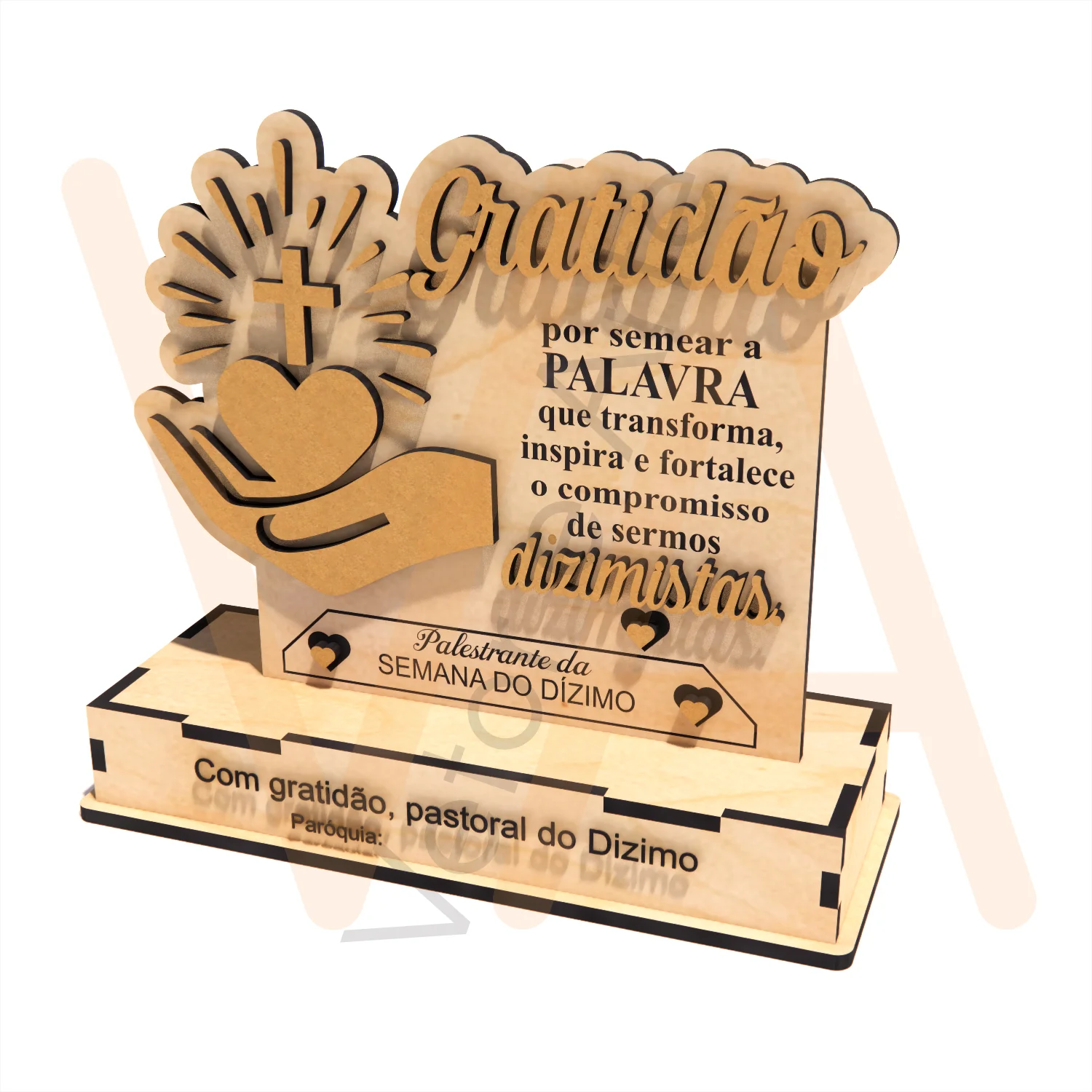Vetor para CNC Laser - Gratidão Dizimista - em MDF 03mm - Imagem 3