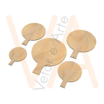Vetor para Router CNC - Pás de Pizza - em Madeira Natural 06mm