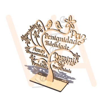 Vetor para CNC Laser - Árvore Mensagens Positiva - em MDF 03mm